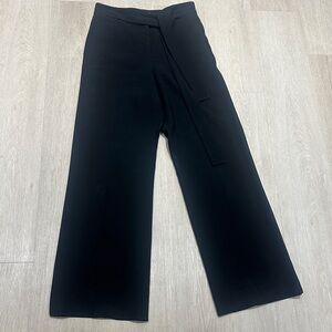 Babaton Black Wide-Leg Tie-Waist Trousers